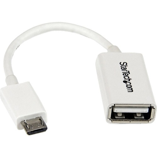 StarTech Micro-USB Male to USB Female OTG Host Adapter (White)