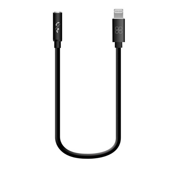 Promate AUXLink-i Dynamic Stereo Apple Lightning to 3.5mm AUX Connector (Black)