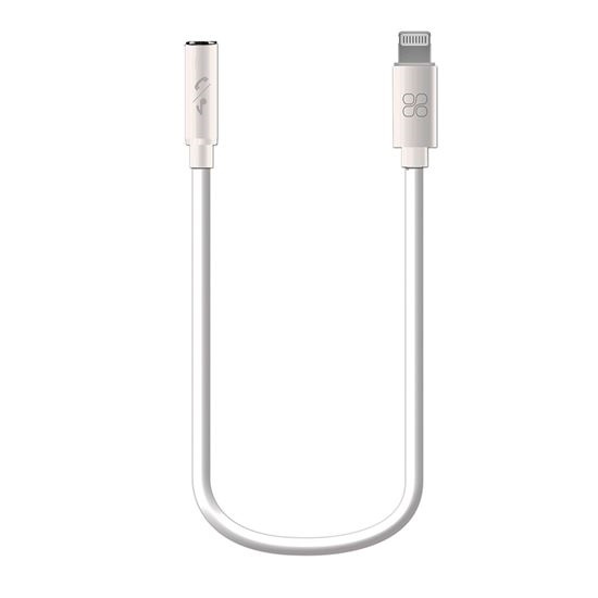 PROMATE AUXLink-i Dynamic Stereo Apple Lightning to 3.5mm AUX Connector (White)