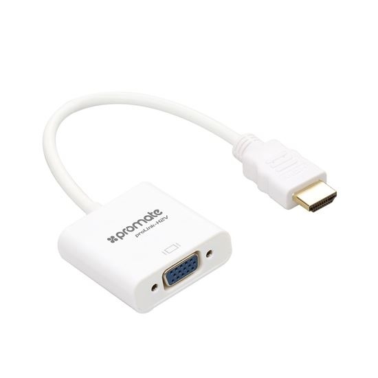 Promate ProLink-H2V HDMI to VGA Adaptor Kit (White)