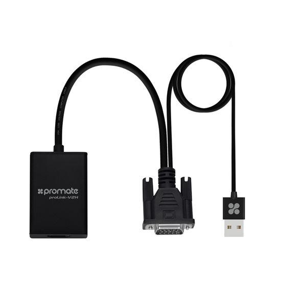 Promate ProLink-V2H VGA to HDMI Adaptor Kit with Audio Support