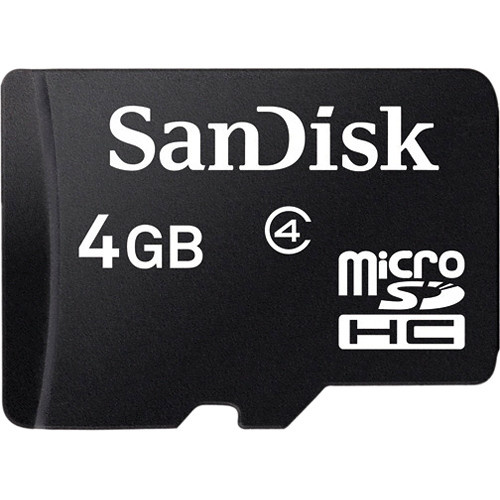 SanDisk microSDHC 4GB Memory Card with SD Adapter