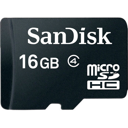 SanDisk 16GB microSDHC Memory Card with SD Adapter
