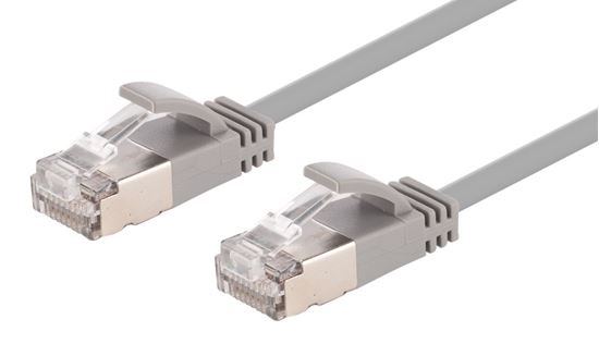 DYNAMIX Cat6A S/FTP Slimline Shielded 10G Patch Lead (Grey, 2m)
