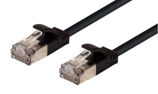 DYNAMIX Cat6A S/FTP Slimline Shielded 10G Patch Lead (Black, 1m)