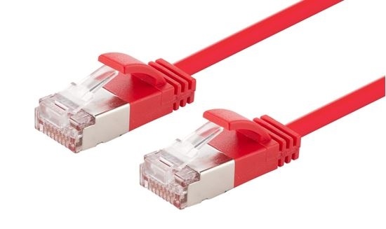 DYNAMIX Cat6A S/FTP Slimline Shielded 10G Patch Lead (Red, 0.75m)