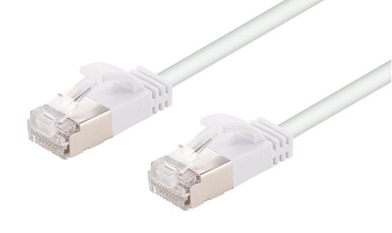 DYNAMIX Cat6A S/FTP Slimline Shielded 10G Patch Lead (White, 1.25m)
