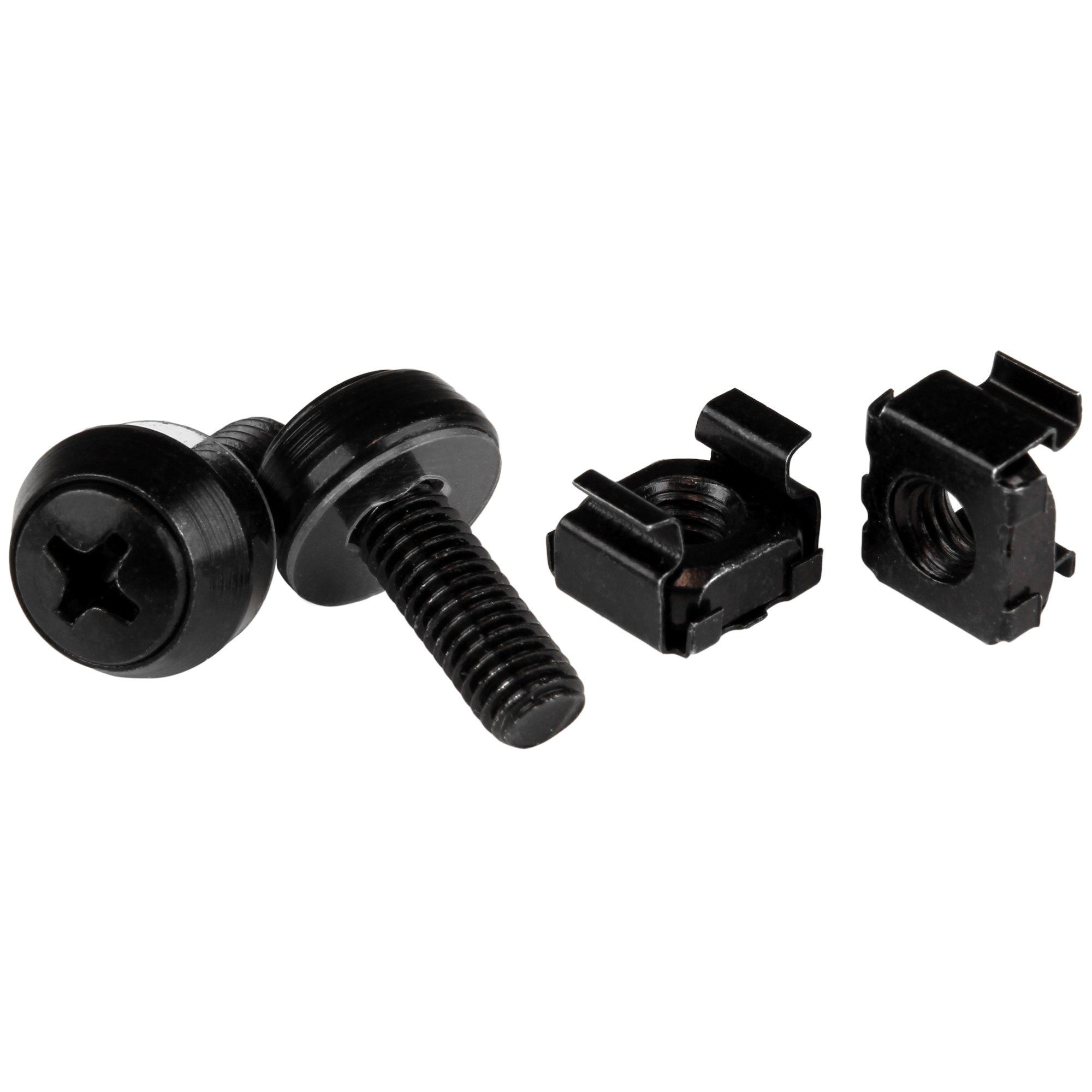 StarTech M6 Screws & Cage Nuts (Black, 100 Pack)