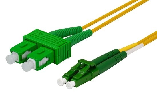 DYNAMIX 9u LC APC/SC APC Single Mode Duplex Fibre Lead (0.5m)