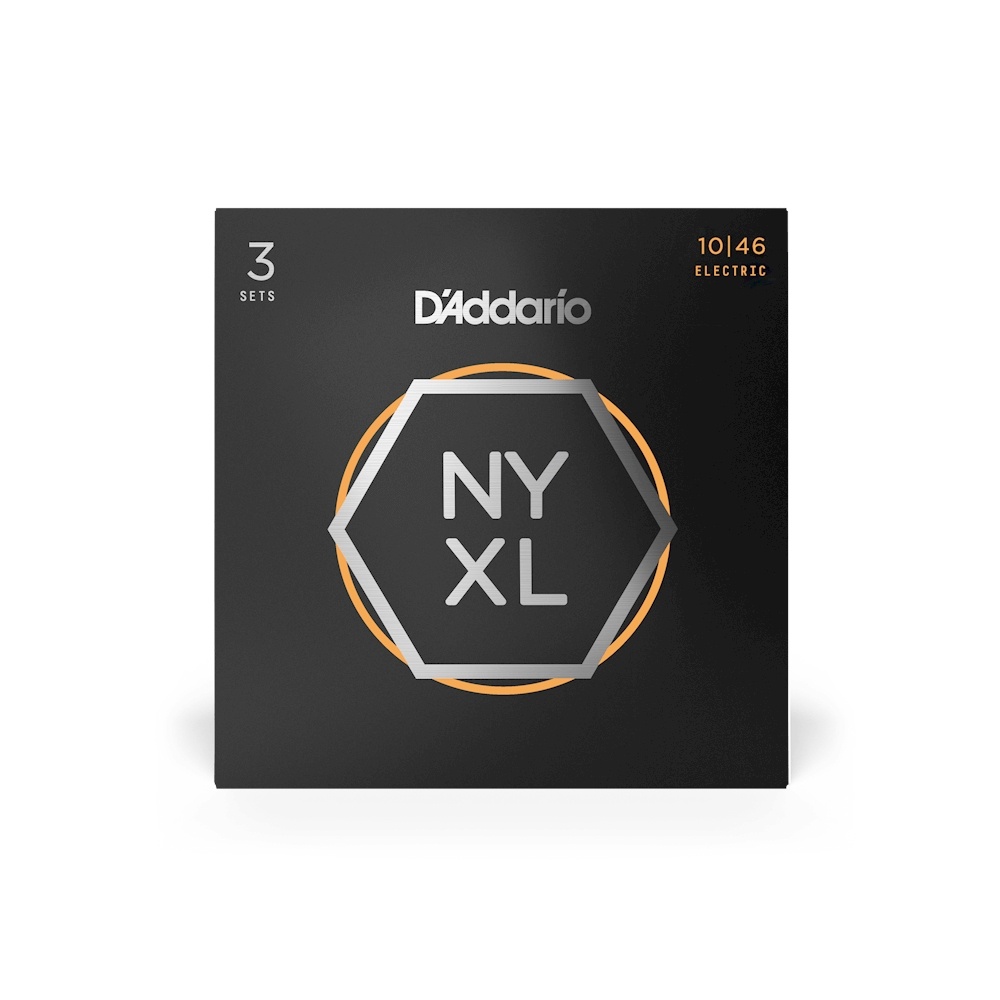 D'Addario NYXL1046 Nickel Wound Electric Strings - .010-.046 Regular Light (3 Pack)