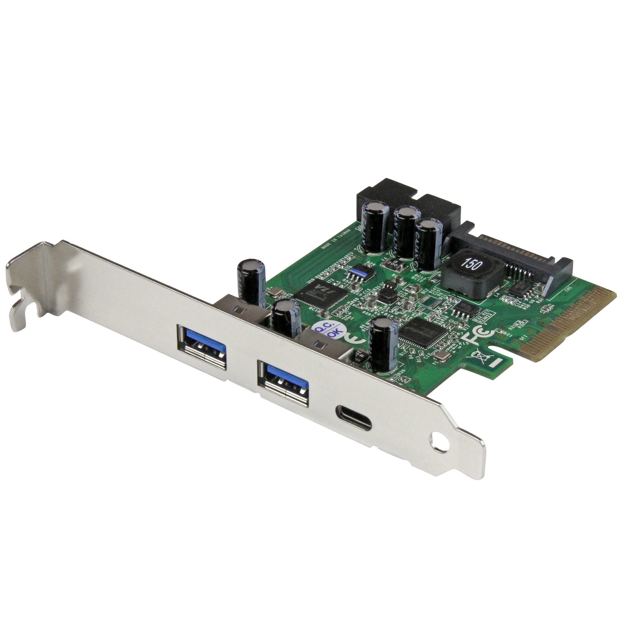 StarTech 5-Port USB 3.1 PCIe Card - 1x USB-C, 2x USB-A, 1x 2-Port IDC