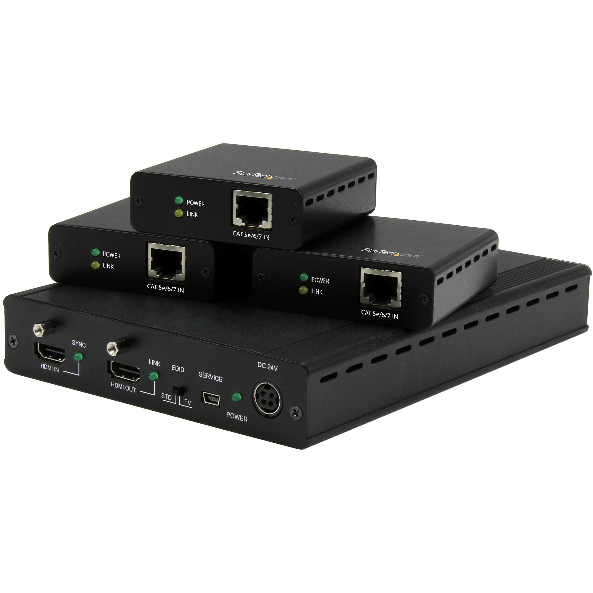 StarTech 3-Port HDBaseT Extender Kit with 3 Receivers