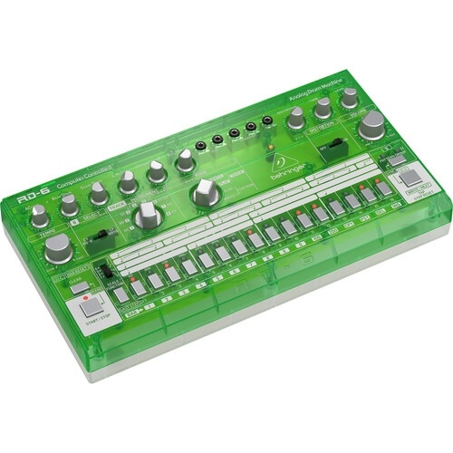 Behringer Rhythm Designer RD-6 Analog Drum Machine with 64-Step Sequencer (Green Translucent)