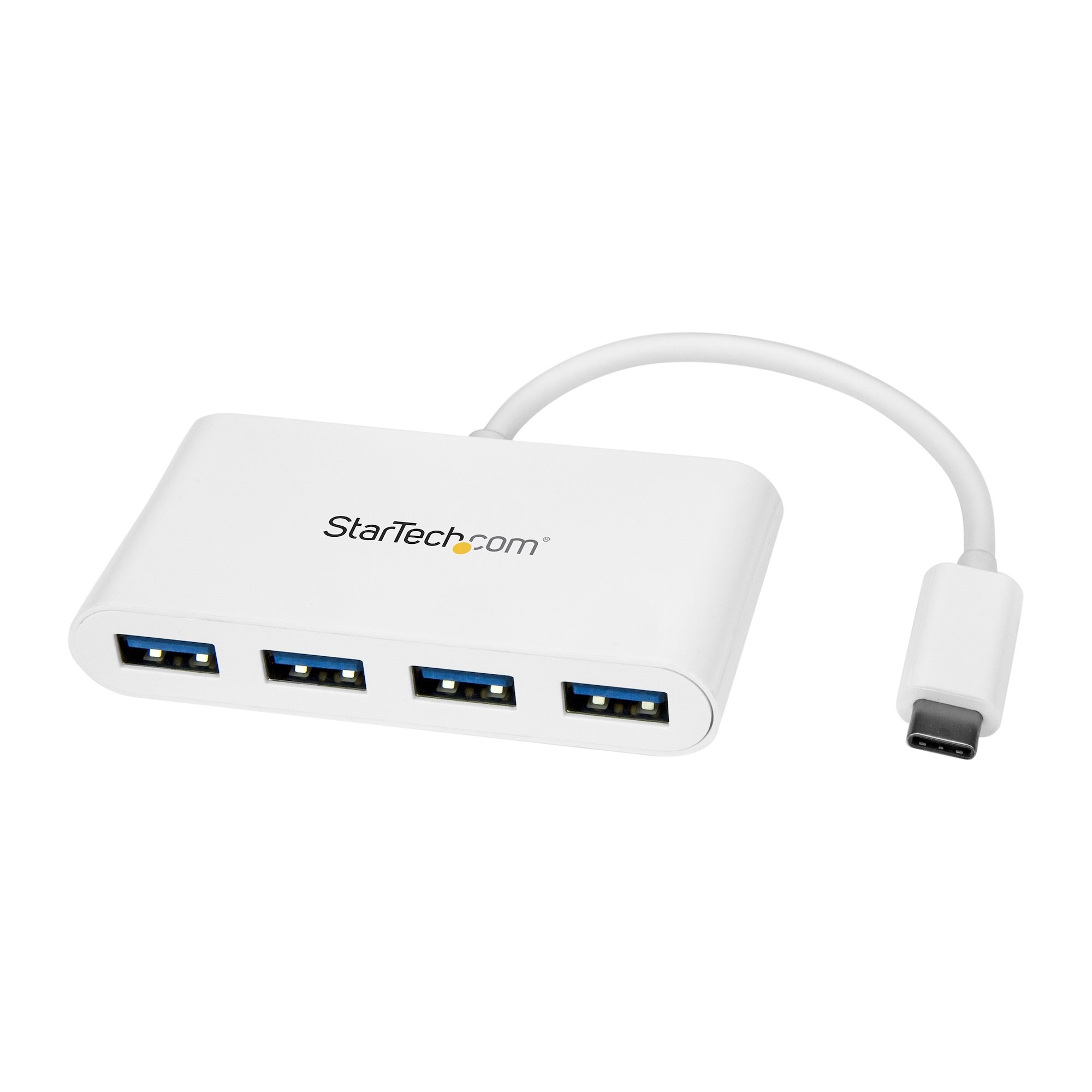 StarTech 4 Port USB C Hub - C to A - USB 3.0 Hub (White)