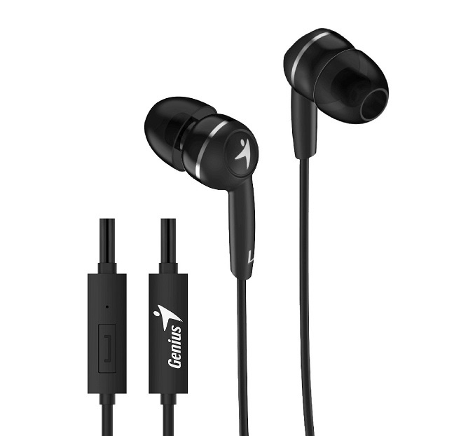 Genius HS-M320  In-Ear Headphones with Inline Mic (Black)