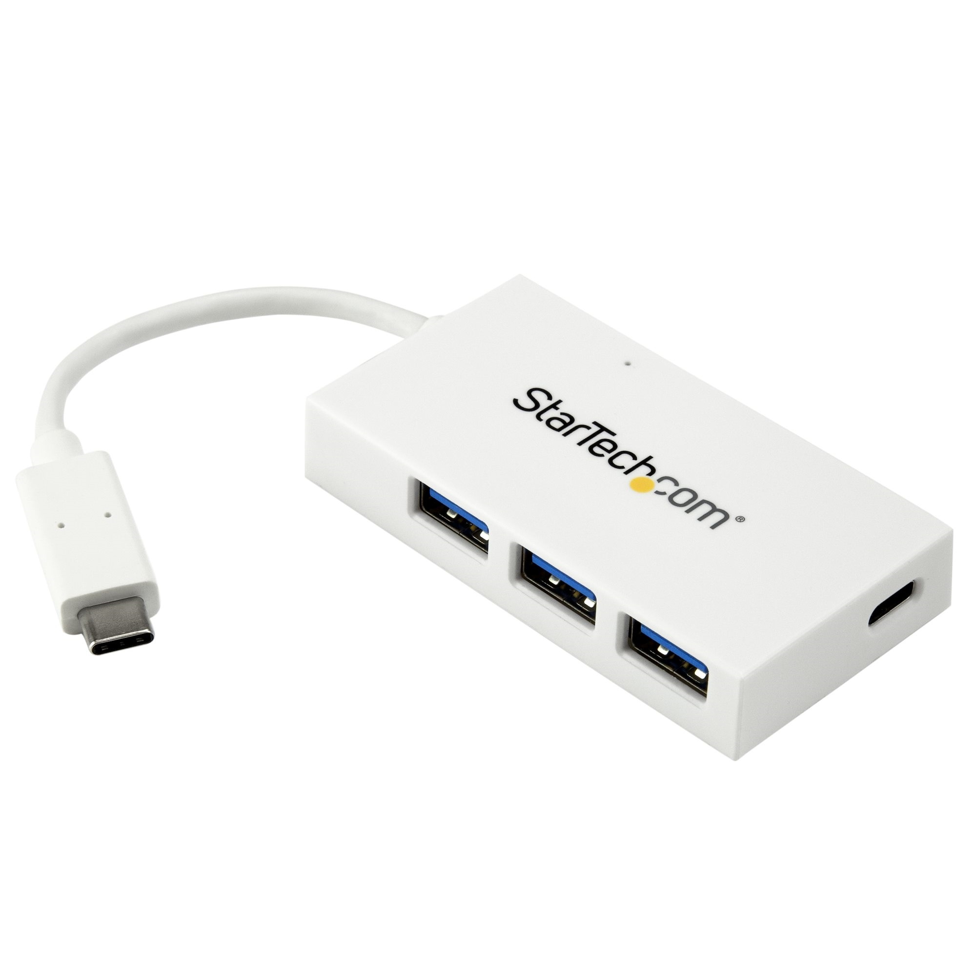 StarTech 4 Port USB C Hub - 1x USB C & 3x USB A (White)