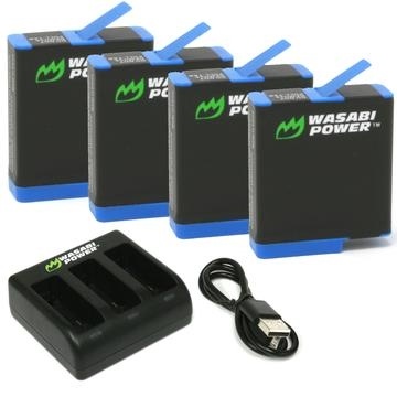 Wasabi GoPro Hero 8 Battery (4-Pack) and Triple Charger