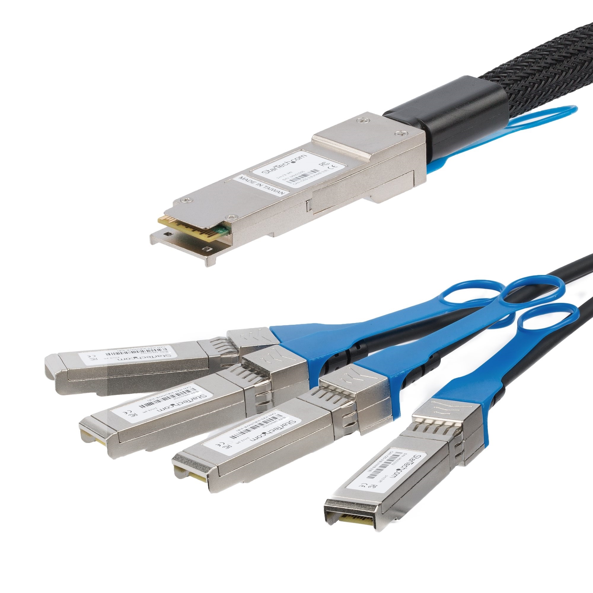 StarTech QSFP+ MSA Uncoded Compatible Breakout Cable QSFP+ to 4 SFP+ (3m)