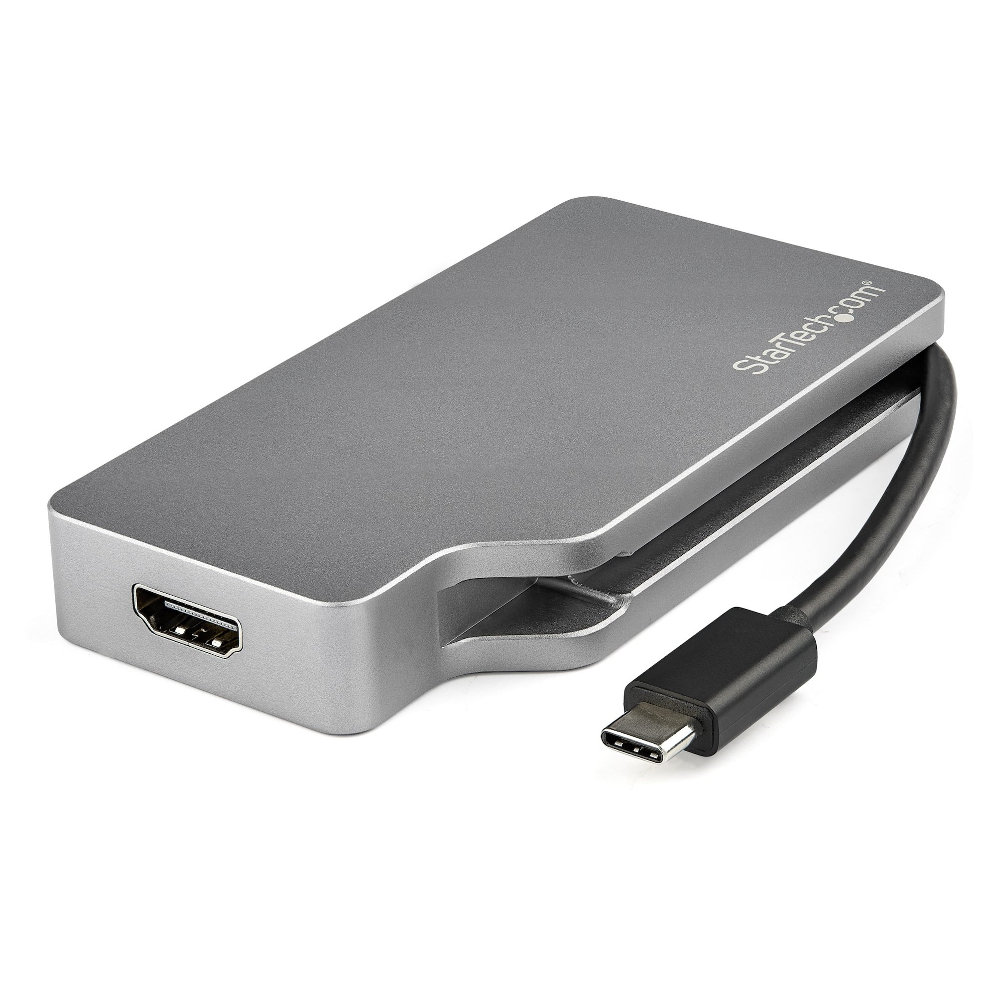 StarTech USB C Multiport Video Adapter with HDMI, VGA, Mini DisplayPort (Space Gray Aluminium)