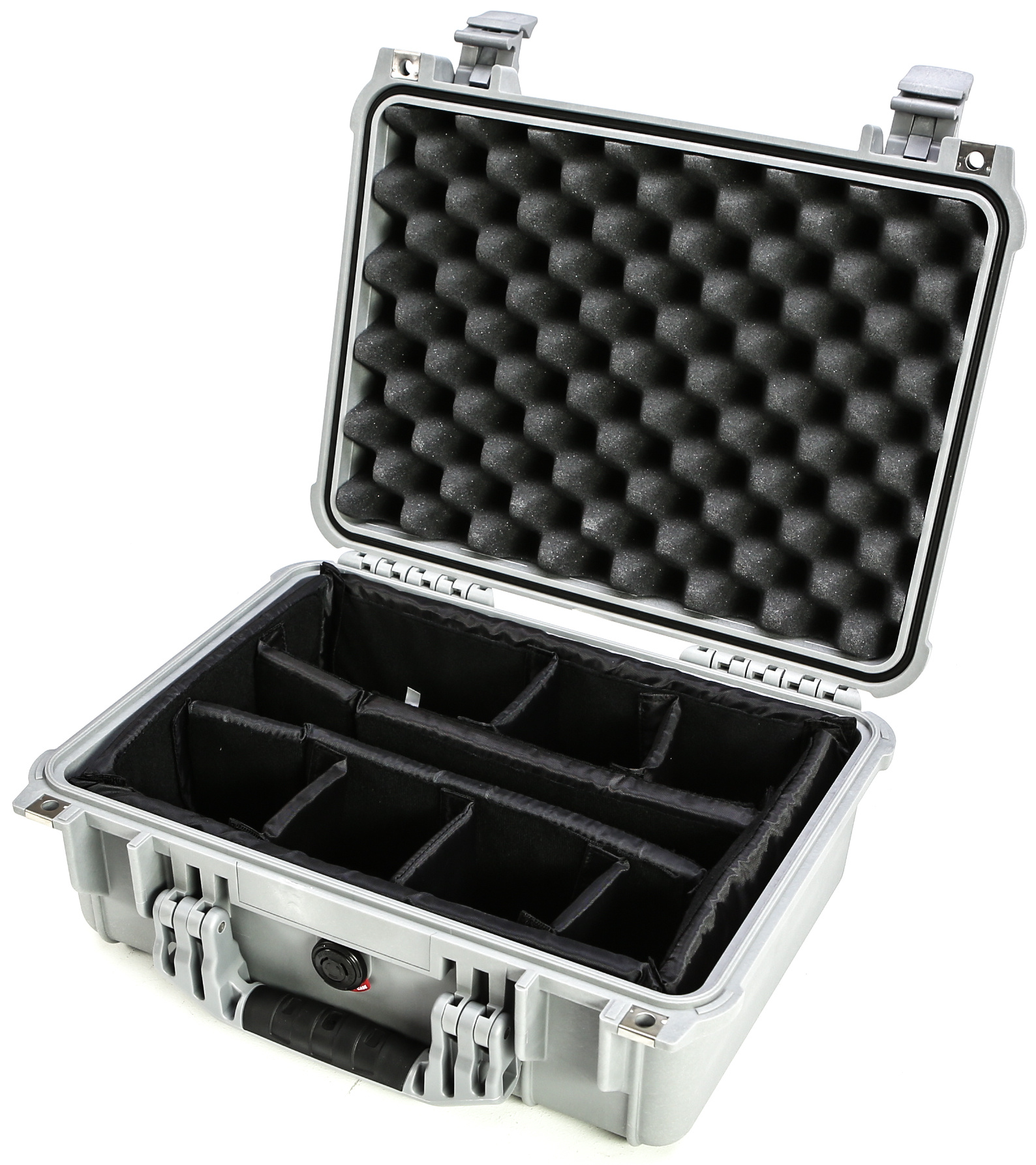Pelican 1454 Case with Padded Dividers (Silver)