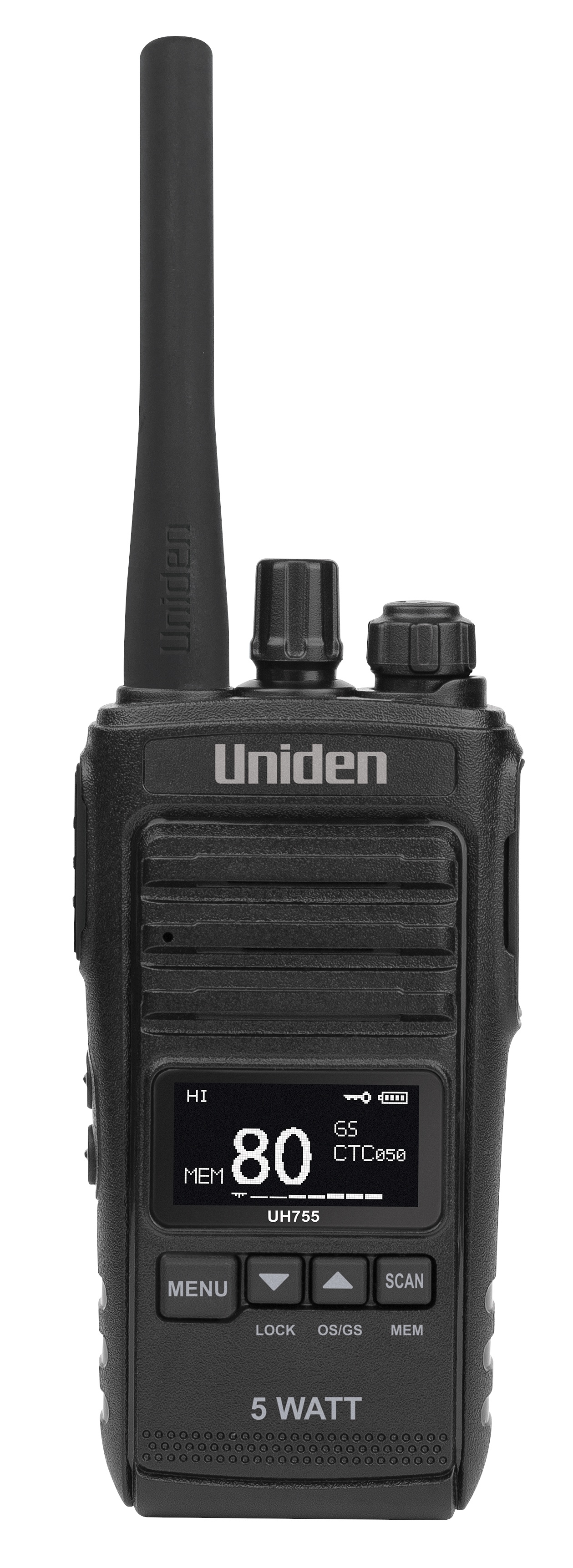 Uniden UH755 5 Watt UHF CB Splash-Proof Handheld Radio