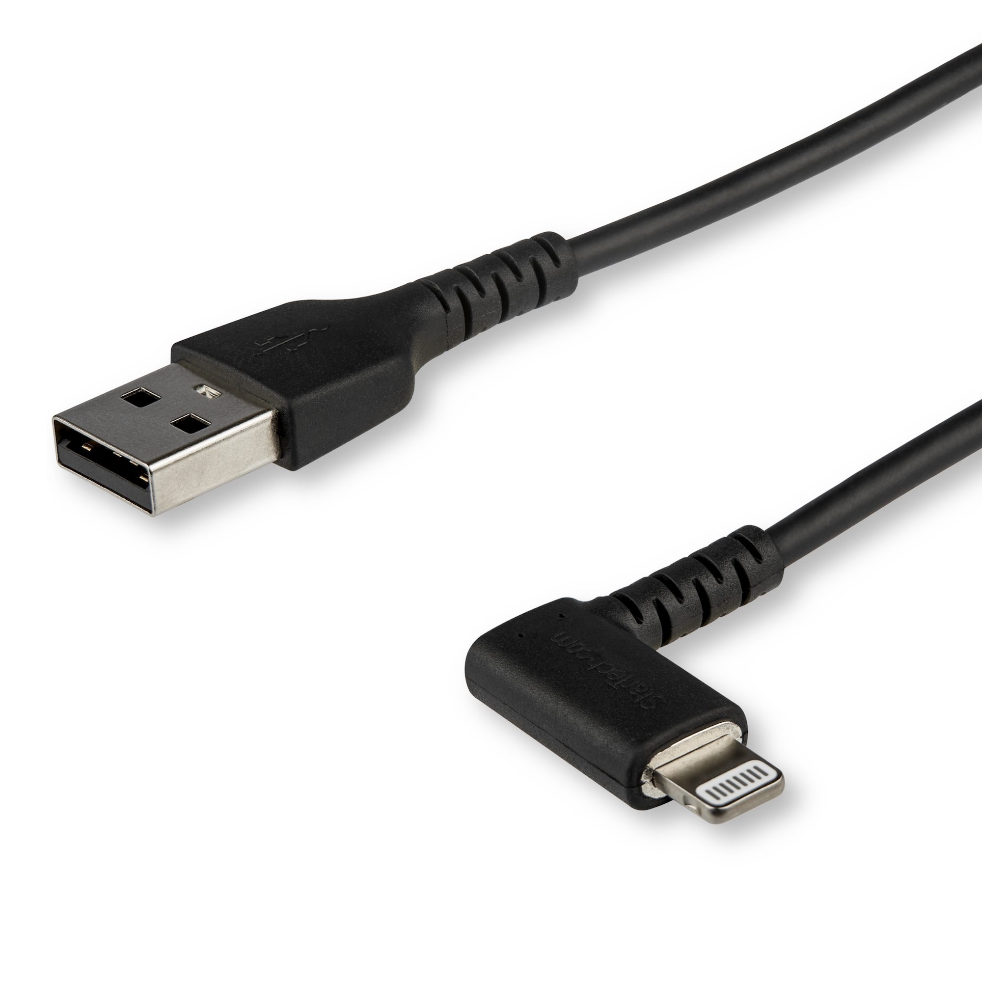 StarTech Black Angled Lightning to USB Cable (Black, 1m)