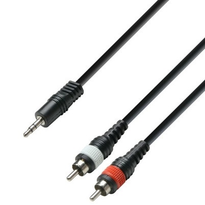 Adam Hall 3.5mm Jack Stereo to 2 x RCA Male Audio Cable (3m)