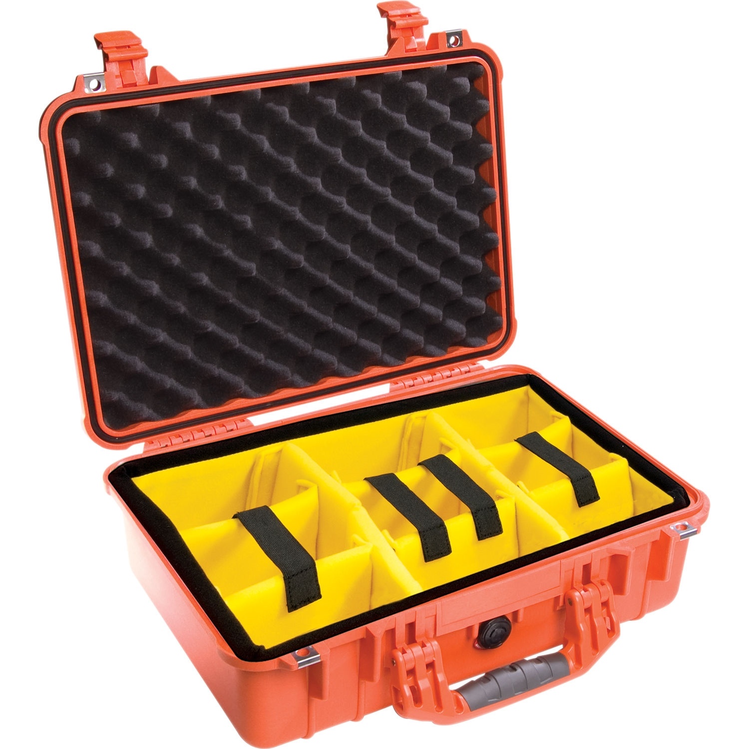 Pelican 1500 Case with Padded Divider Set (Orange)