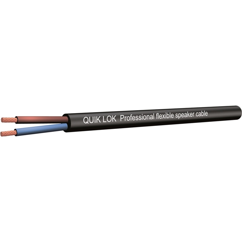 QuikLok CA/225 Bulk Speakon Cable Reel, Diameter 8.4mm, Black (100m)