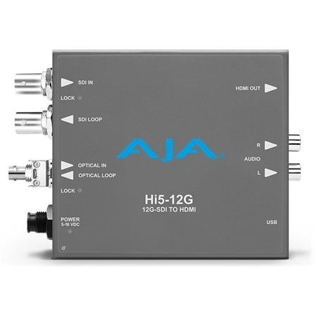 AJA Hi5-12G-R-ST 12G-SDI to HDMI 2.0 Mini-Converter with ST Fiber Receiver