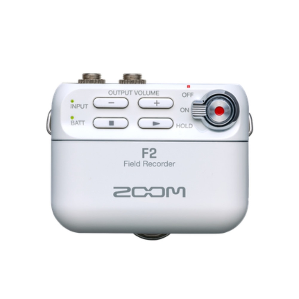 Zoom F2 Ultracompact Portable Field Recorder with Lavalier Microphone (White)