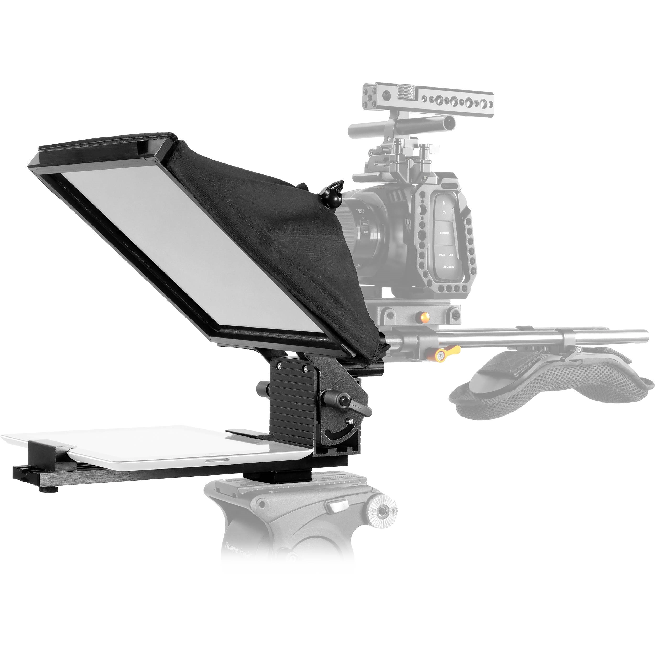 Prompter People Prompter Pal PAL-iPAD-15mm Teleprompter w/ Tablet Cradle, 10 x 10", 15mm Rod Block