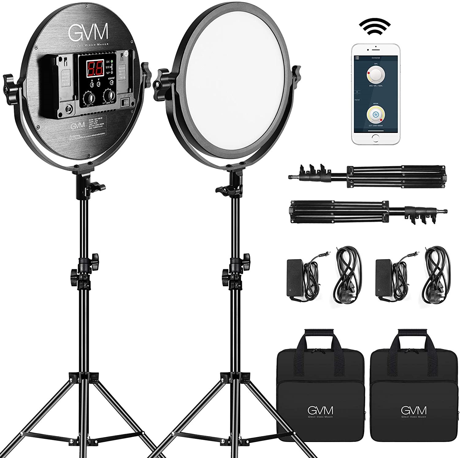 GVM Round LED Soft Video Lighting kit with Light Stand
