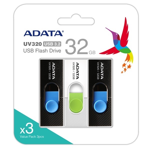 ADATA UV320 USB3.2 Flash Drive 3-Pack (32GB)
