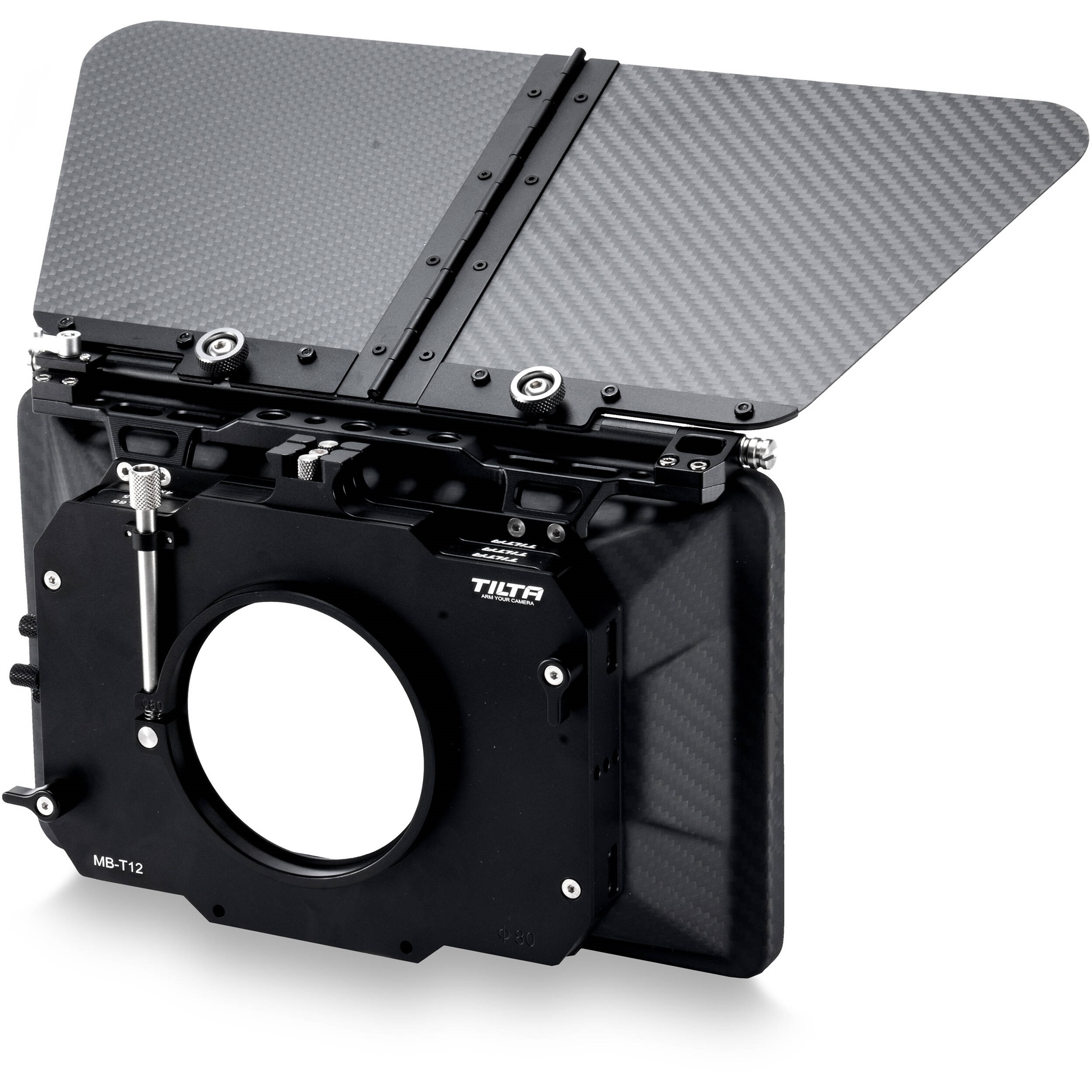 Tilta MB-T12-M80 3-Stage 4 x 5.65" Carbon Fiber Clip-On Matte Box (80mm Back)