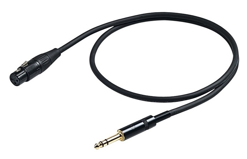 Proel XLR to TRS Spiral Shield Mic Lead Cable (1m)