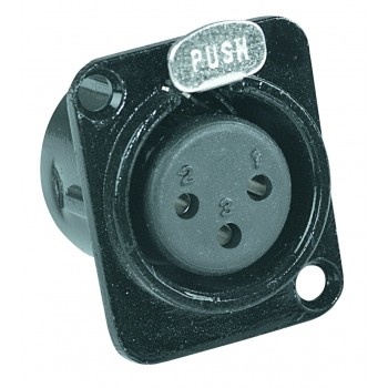 Proel XLR Connector 3 Pin Panel Mount Female (Black)