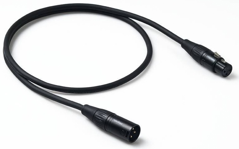 Proel FXLR to MXLR Spiral Shield Mic Lead Cable (3m, Black)