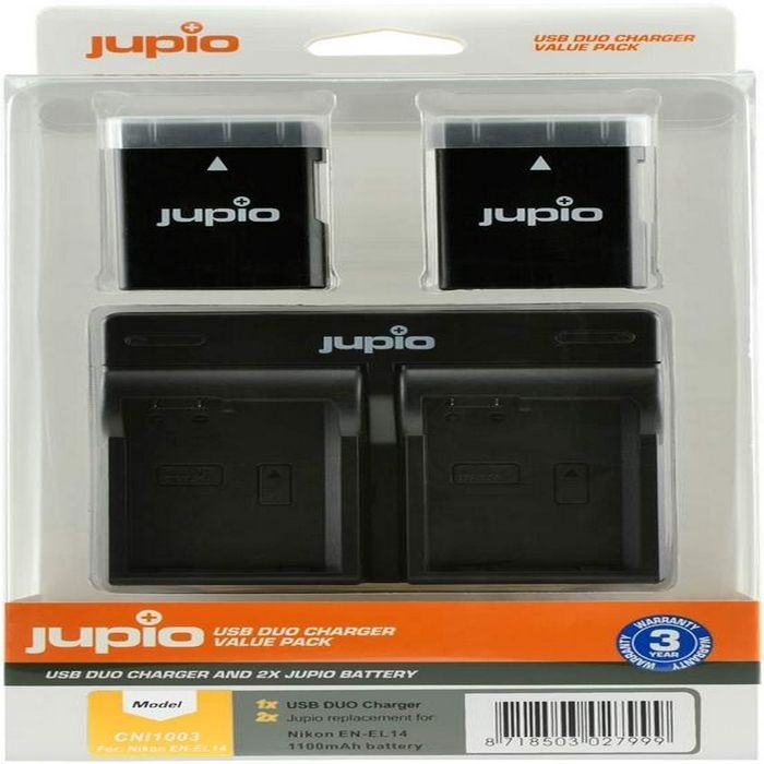Jupio Kit 2x EN-EL14/EL14A 1100mAh + Dual USB Charger