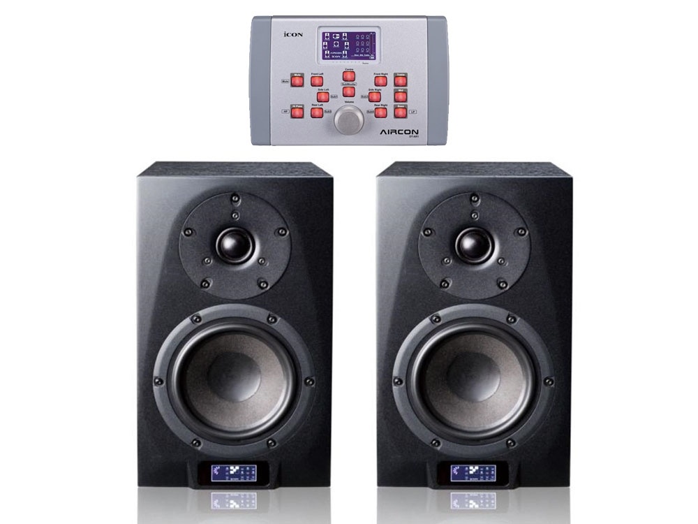 Icon Pro Audio Dual DT-5A Air Active Studio Monitors and AirCon DT-AR1 Wireless Controller