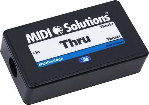 MIDI Solutions MultiVoltage Thru 1-in 2-out MIDI Through Box