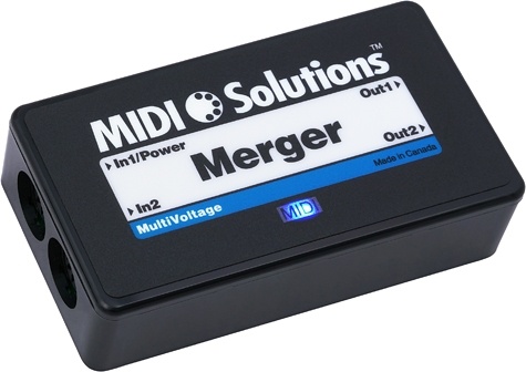 MIDI Solutions MultiVoltage Merger 2-in 2-out MIDI Merge Box