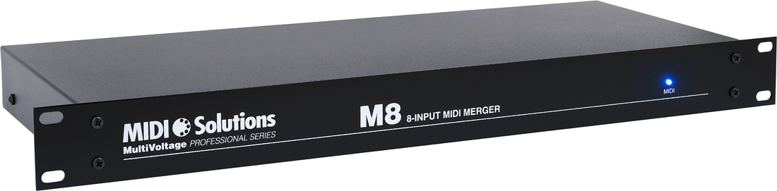 MIDI Solutions MultiVoltage M8 8-in 2-out MIDI Merge Box