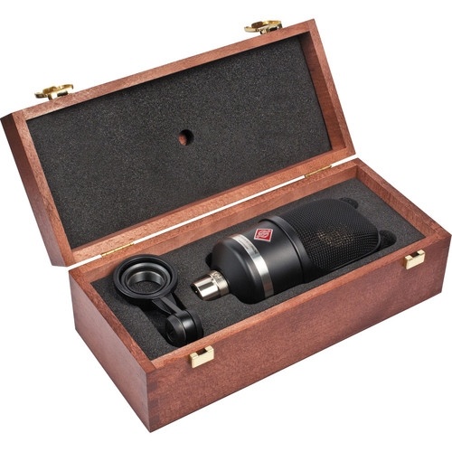 Neumann TLM 107 BK Large-Diaphragm Multipattern Condenser Microphone + Stand Mount (Black)