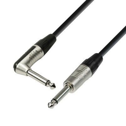 Adam Hall Instrument Cable REAN 6.3mm Jack Mono to 6.3mm Angled Jack Mono (6m)