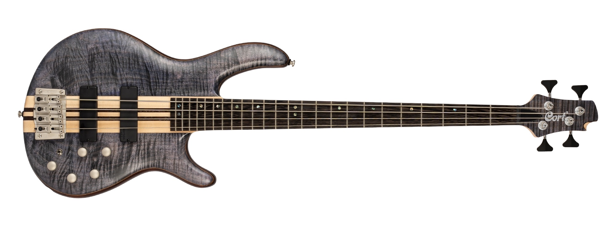 Cort A4 Plus FMMH Bass Guitar (Open Pore Blue Black)