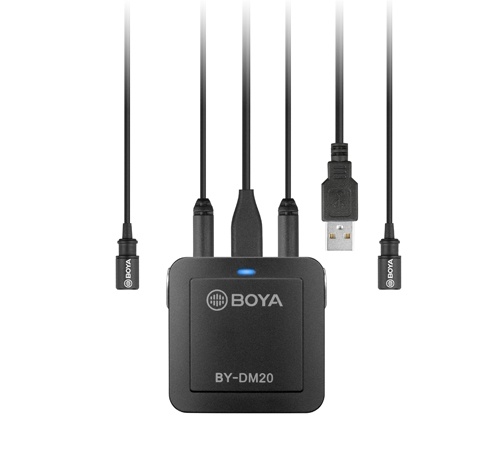 Boya BY-DM20 2-Person Recording Kit with Lavalier Mics for Smartphone