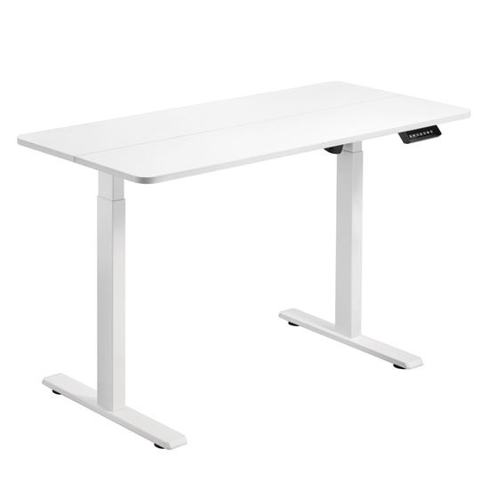 Brateck Compact Single Motor Electric Sit-Stand Desk with Desktop Included (White)