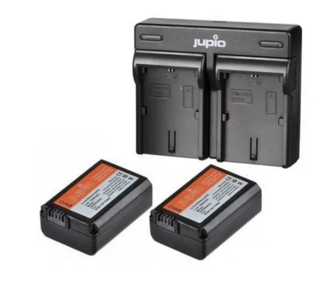 Jupio Sony NP-FW50 Batteries (x2) & Dual Charger Kit