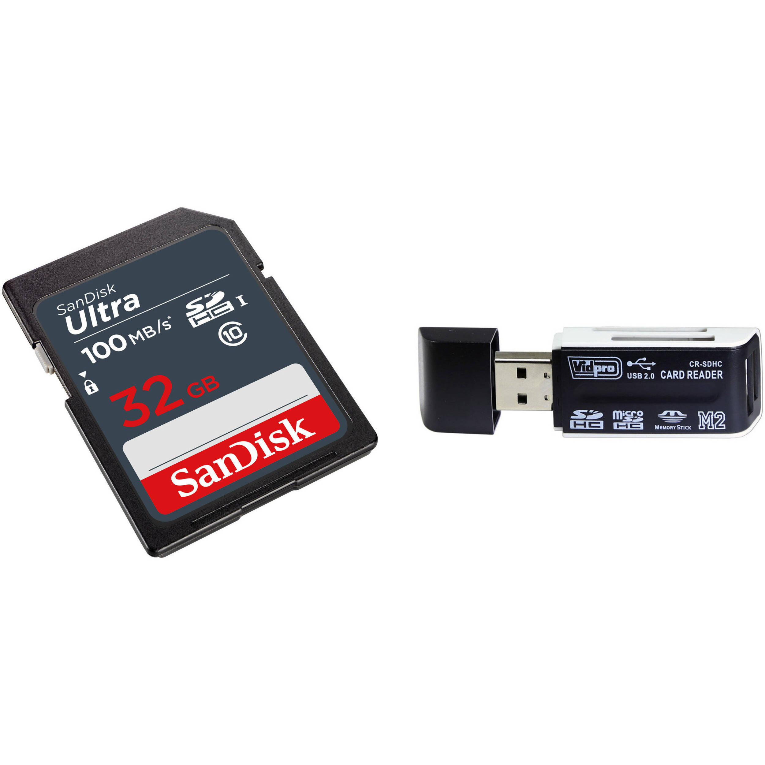 SanDisk 32GB Ultra SDHC UHS-I Memory Card with 4-in-1 Card Reader